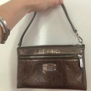 Michael Kors Silver Embossed Wristlet/Clutch